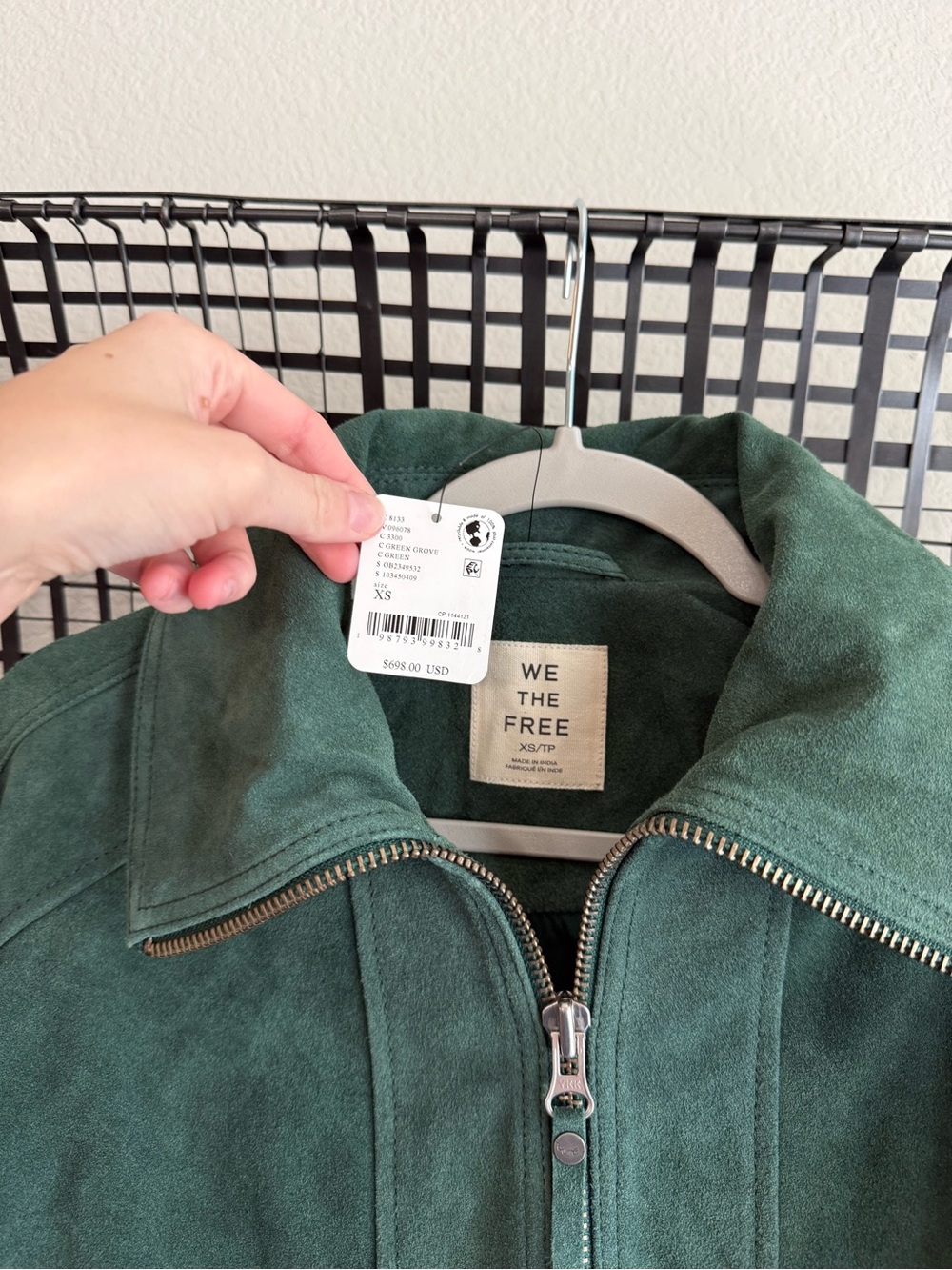Free people We The Free Desert Moon Suede Jacket green grove - Picture 5 of 7